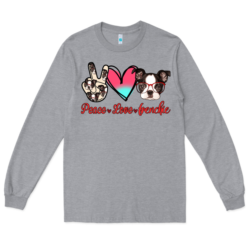 Peace Love Frenchie Long Sleeve Tee by Jasminsmagicworld | Teevron