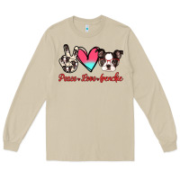 Mushroom Peace Love Frenchie Long Sleeve Tee - Jasminsmagicworld