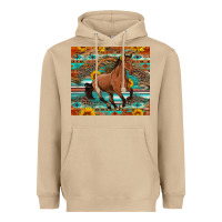 Mushroom galloping horse aztec sunflower Heavyweight Hoodie - Artiststas
