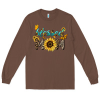 Chestnut Blessed mom sunflower butterfly mother's day Long Sleeve Tee - HowdyJamesFarm