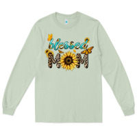 Matcha Blessed mom sunflower butterfly mother's day Long Sleeve Tee - HowdyJamesFarm