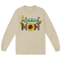Mushroom Blessed mom sunflower butterfly mother's day Long Sleeve Tee - HowdyJamesFarm
