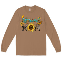 Toasted Coconut Blessed mom sunflower butterfly mother's day Long Sleeve Tee - HowdyJamesFarm
