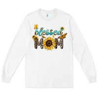 White Blessed mom sunflower butterfly mother's day Long Sleeve Tee - HowdyJamesFarm