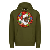 Army Green Black Santa Christmas Premium Hoodie - RanaPortraitStore