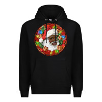Black Black Santa Christmas Premium Hoodie - RanaPortraitStore