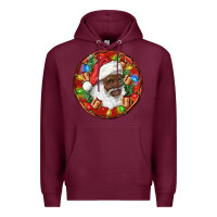 Burgundy Black Santa Christmas Premium Hoodie - RanaPortraitStore