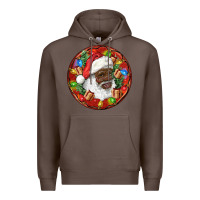 Coffee Black Santa Christmas Premium Hoodie - RanaPortraitStore