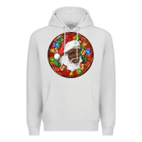 Dove Grey Black Santa Christmas Premium Hoodie - RanaPortraitStore