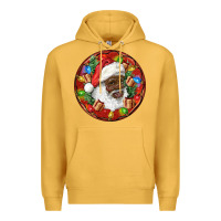 Mustard Black Santa Christmas Premium Hoodie - RanaPortraitStore
