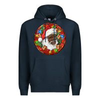 Navy Black Santa Christmas Premium Hoodie - RanaPortraitStore