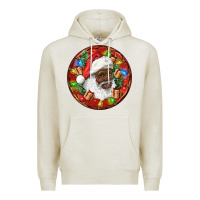 Oatmeal Heather Black Santa Christmas Premium Hoodie - RanaPortraitStore