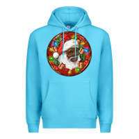 Ocean Blue Black Santa Christmas Premium Hoodie - RanaPortraitStore
