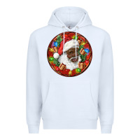 White Black Santa Christmas Premium Hoodie - RanaPortraitStore