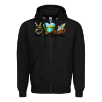 Black Camouflage Peace Love Striped Bass Zipper Hoodie - LillyAllenDesigns