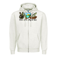 Camouflage Peace Love Striped Bass Zipper Hoodie | Teevron