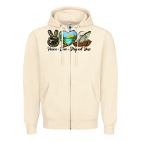 Sandshell Camouflage Peace Love Striped Bass Zipper Hoodie - LillyAllenDesigns