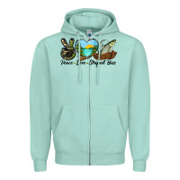 Seafoam Camouflage Peace Love Striped Bass Zipper Hoodie - LillyAllenDesigns