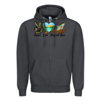 Smoke Camouflage Peace Love Striped Bass Zipper Hoodie - LillyAllenDesigns