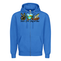 True Royal Camouflage Peace Love Striped Bass Zipper Hoodie - LillyAllenDesigns