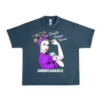 Midnight Navy Domestic Violence Warrior Unbreakable Awareness Gift Urban Heavy Tee - minhPixels