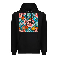 Black fall pig seamless pattern Premium Hoodie - BundleAndBundleShop