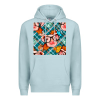 Blue Mist fall pig seamless pattern Premium Hoodie - BundleAndBundleShop
