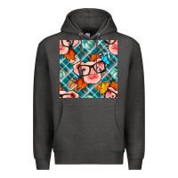 Charcoal Heather fall pig seamless pattern Premium Hoodie - BundleAndBundleShop
