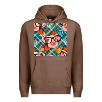 Chestnut fall pig seamless pattern Premium Hoodie - BundleAndBundleShop