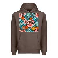 Coffee fall pig seamless pattern Premium Hoodie - BundleAndBundleShop