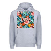 Heather Grey fall pig seamless pattern Premium Hoodie - BundleAndBundleShop