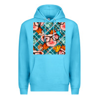 Ocean Blue fall pig seamless pattern Premium Hoodie - BundleAndBundleShop