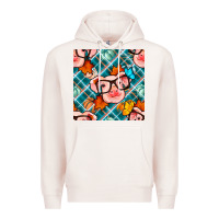 Pale Pink fall pig seamless pattern Premium Hoodie - BundleAndBundleShop