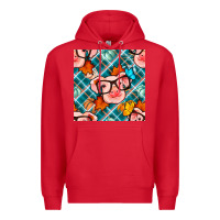 Red fall pig seamless pattern Premium Hoodie - BundleAndBundleShop