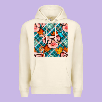 Fall Pig Seamless Pattern Premium Hoodie Designed By Bundleandbundleshop