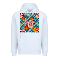 White fall pig seamless pattern Premium Hoodie - BundleAndBundleShop