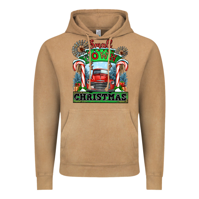 Small Town Christmas Vintage Hoodie by CowGirlArtShop | Teevron