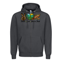 Smoke Peace Love Brown Trout Zipper Hoodie - LillyAllenDesigns
