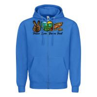 True Royal Peace Love Brown Trout Zipper Hoodie - LillyAllenDesigns