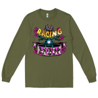 Army Green Racing mom Mother's Day Long Sleeve Tee - HowdyJamesFarm