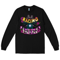 Black Racing mom Mother's Day Long Sleeve Tee - HowdyJamesFarm
