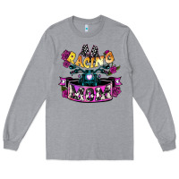Heather Grey Racing mom Mother's Day Long Sleeve Tee - HowdyJamesFarm