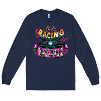 Navy Racing mom Mother's Day Long Sleeve Tee - HowdyJamesFarm