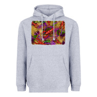 Heather Grey mardi gras crawfısh leopard wood and glitter background Heavyweight Hoodie - Artiststas