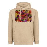Mushroom mardi gras crawfısh leopard wood and glitter background Heavyweight Hoodie - Artiststas