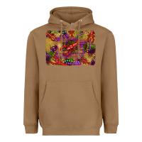 Toasted Coconut mardi gras crawfısh leopard wood and glitter background Heavyweight Hoodie - Artiststas