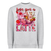 Heather Grey Love You Latte Valentine Cupid Heavyweight Sweatshirt - CowhideDigitalArt