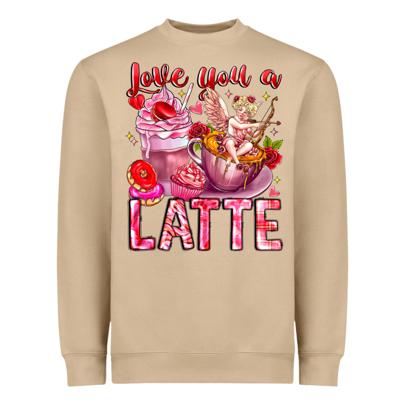 Love You Latte Valentine Cupid Heavyweight Sweatshirt by CowhideDigitalArt | Teevron
