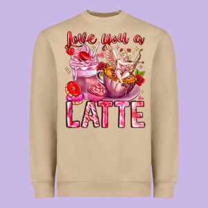 Love You Latte Valentine Cupid Heavyweight Sweatshirt Designed By Cowhidedigitalart