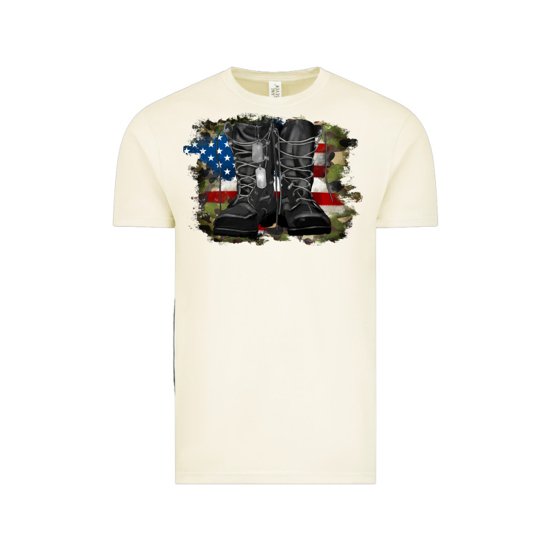 American Flag With Army Boots Vintage Tee by RanaPortraitStore | Teevron